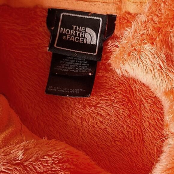 The northface Oitso fuzzy sherpa fleece fullzip jacket orange soft cozy warm - Picture 5 of 7